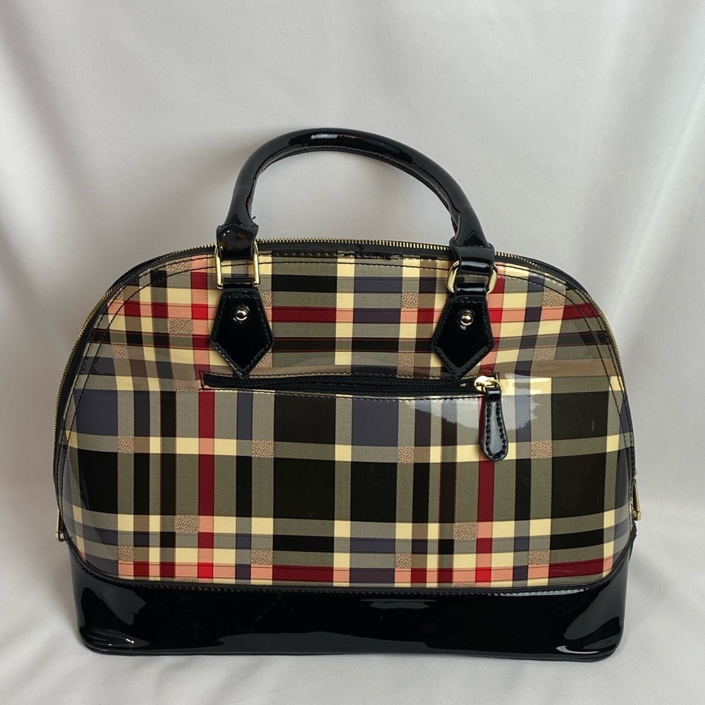 Red and Black purse. Satchel style, artificial patent leather.